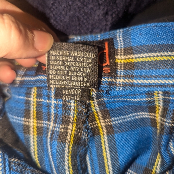 Morbid Threads Y2K Goth Grudge blue Plaid Zipper Pockets Pants Men's size 28 - Picture 7 of 7